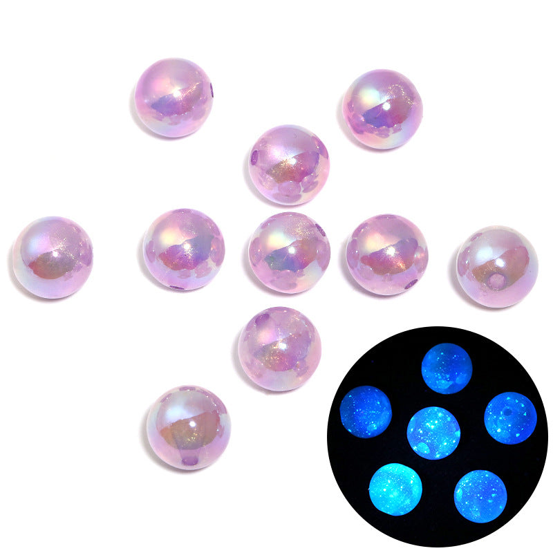Wholesale 100pcs/pack Luminous 16mm acrylic luminous sparkling round beads diy beads